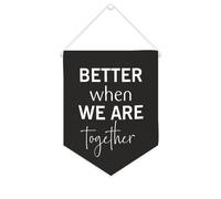 Yelolyio Bannière en toile « Better When We Are Together » - À suspendre au mur - Décoration murale - Œuvre d'art pour salon, chambre à coucher, bureau, cadeaux de vacances - 25,4 x 30,5 cm