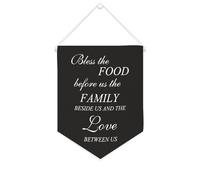 Yelolyio Bannière en toile « Bless The Food Before Us The Family Beside Us And The Love between Us » à suspendre au mur - Décoration murale pour salon, chambre à coucher, bureau