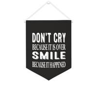 Yelolyio Bannière en toile « Don't Cry Because It Is Over.smile Because It Happened » - 30,5 x 40,6 cm - À suspendre au mur - Décoration murale pour chambre à coucher, chambre d'enfant