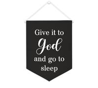 Yelolyio Bannière en toile « Give It to God And Go to Sleep » - Décoration murale pour salon, chambre à coucher, bureau, cadeaux de vacances - 30,5 x 40,6 cm