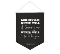 Yelolyio Bannière en toile « God Has Said Never Will I Leave You Never Will I Forsake You » - Décoration murale pour salon, chambre à coucher, bureau