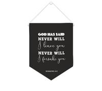 Yelolyio Bannière en toile « God Has Said Never Will I Leave You Never Will I Forsake You » - Décoration murale pour salon, chambre à coucher, bureau