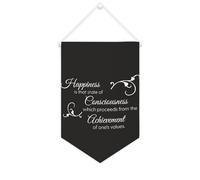 Yelolyio Bannière en toile Happiness Is That State of Consciousness 25,4 x 38,1 cm à suspendre au mur - Décoration murale pour chambre à coucher, chambre d'enfant, décoration d'intérieur