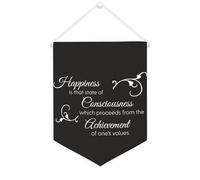 Yelolyio Bannière en toile « Happiness Is That State of Consciousness » à suspendre au mur - Décoration murale pour salon, chambre à coucher, bureau, cadeaux de vacances - 30,5 x 40,6 cm