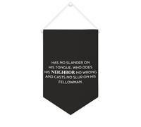 Yelolyio Bannière en toile « Has No Slander on His Tongue » - À suspendre au mur - Décoration murale pour salon, chambre à coucher, bureau, cadeaux de vacances - 25,4 x 38,1 cm