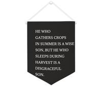 Yelolyio Bannière en toile « He Who Gathers Crops in Summer Is A Wise Son » - À suspendre au mur - Décoration murale pour salon, chambre à coucher, bureau, cadeaux de vacances - 30,5 x 40,6 cm