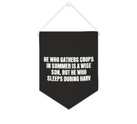 Yelolyio Bannière en toile « He Who Gathers Crops in Summer Is A Wise Son » - À suspendre au mur - Décoration murale pour salon, chambre à coucher, bureau, cadeaux de vacances - 25,4 x 30,5 cm