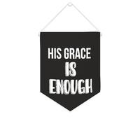 Yelolyio Bannière en toile « His Grace Is Enough » - 25,4 x 30,5 cm - À suspendre au mur - Décoration murale pour chambre à coucher, chambre d'enfant, décoration d'intérieur