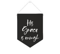 Yelolyio Bannière en toile « His Grace Is Enough » à suspendre au mur - Décoration murale pour salon, chambre à coucher, bureau, cadeaux de vacances - 25,4 x 30,5 cm