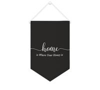 Yelolyio Bannière en toile « Home Is Where Your Honey Is » - À suspendre au mur - Décoration murale pour salon, chambre à coucher, bureau, cadeaux de vacances - 25,4 x 38,1 cm
