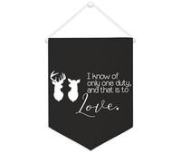 Yelolyio Bannière en toile « I Know of Only One Duty, And That Is to Love » - 30,5 x 40,6 cm - À suspendre au mur - Décoration murale pour chambre à coucher, chambre d'enfant