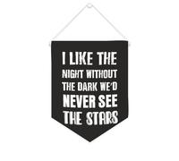 Yelolyio Bannière en toile « I Like The Night Without The Dark We'd Never See The Stars » - 25,4 x 30,5 cm - Décoration murale pour chambre à coucher, chambre d'enfant, décoration d'intérieur