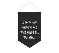 Yelolyio Bannière en toile « I Like The Night Without The Dark We'd Never See The Stars » - 25,4 x 38,1 cm - Décoration murale pour chambre à coucher, chambre d'enfant, décoration d'intérieur