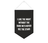 Yelolyio Bannière en toile « I Like The Night Without The Dark We'd Never See The Stars » - 25,4 x 38,1 cm - Décoration murale pour chambre à coucher, chambre d'enfant, décoration d'intérieur