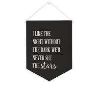 Yelolyio Bannière en toile « I Like The Night Without The Dark We'd Never See The Stars » - 30,5 x 40,6 cm - Décoration murale pour chambre à coucher, chambre d'enfant, décoration d'intérieur