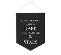 Yelolyio Bannière en toile « I Like The Night Without The Dark We'd Never See The Stars » - 30,5 x 40,6 cm - Décoration murale pour chambre à coucher, chambre d'enfant, décoration d'intérieur