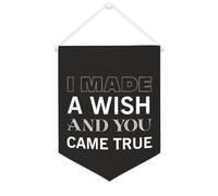Yelolyio Bannière en toile « I Made A Wish And You Came True » - 30,5 x 40,6 cm - À suspendre au mur - Décoration murale pour chambre à coucher, chambre d'enfant, décoration d'intérieur