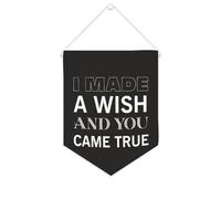 Yelolyio Bannière en toile « I Made A Wish And You Came True » à suspendre au mur - Décoration murale pour salon, chambre à coucher, bureau, cadeaux de vacances - 25,4 x 30,5 cm