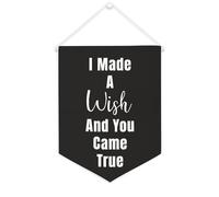 Yelolyio Bannière en toile « I Made A Wish And You Came True » à suspendre au mur - Décoration murale pour salon, chambre à coucher, bureau, cadeaux de vacances - 30,5 x 40,6 cm