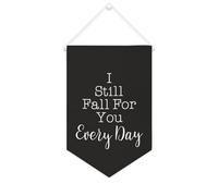Yelolyio Bannière en toile « I Still Fall For You Every Day » - 25,4 x 38,1 cm - Décoration murale pour chambre à coucher, chambre d'enfant, décoration d'intérieur