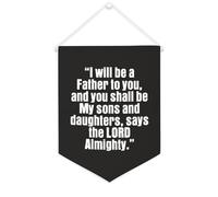 Yelolyio Bannière en toile « I Will Be A Father to You and You Shall Be My Sons And Daught » - 30,5 x 40,6 cm - Décoration murale pour chambre à coucher, chambre d'enfant, décoration d'intérieur