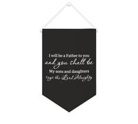 Yelolyio Bannière en toile « I Will Be A Father to You and You Shall Be My Sons And Daughters » - 25,4 x 38,1 cm - Décoration murale pour chambre à coucher, chambre d'enfant