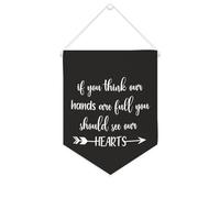 Yelolyio Bannière en toile « If You Think Our Hands Are Full You Should See Our Hearts » - 25,4 x 30,5 cm - Décoration murale pour chambre à coucher, chambre d'enfant, décoration d'intérieur
