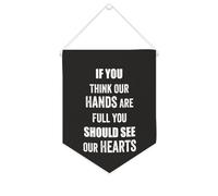 Yelolyio Bannière en toile « If You Think Our Hands Are Full You Should See Our Hearts » - 25,4 x 30,5 cm - Décoration murale pour chambre à coucher, chambre d'enfant, décoration d'intérieur
