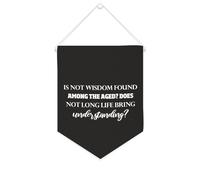 Yelolyio Bannière en toile « Is Not Wisdom Found Among The Aged » - À suspendre au mur - Décoration murale pour salon, chambre à coucher, bureau, cadeaux de vacances - 25,4 x 30,5 cm
