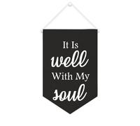 Yelolyio Bannière en toile « It Is Well With My Soul » - À suspendre au mur - Décoration murale pour salon, chambre à coucher, bureau, cadeaux de vacances - 25,4 x 38,1 cm