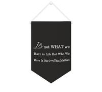 Yelolyio Bannière en toile « It's Not What We Have in Life » - À suspendre au mur - Décoration murale pour salon, chambre à coucher, bureau, cadeaux de vacances - 25,4 x 38,1 cm