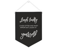 Yelolyio Bannière en toile Laugh Loudly Laugh Often And Most Important Laugh at Yourself - 30,5 x 40,6 cm - Décoration murale pour chambre à coucher, chambre d'enfant, décoration d'intérieur