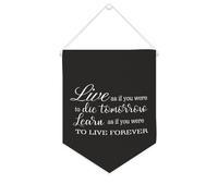 Yelolyio Bannière en toile « Live As If You Were to Die Tomorrow » - 25,4 x 30,5 cm - Décoration murale pour chambre à coucher, chambre d'enfant, décoration d'intérieur