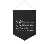 Yelolyio Bannière en toile « Live As If You Were to Die Tomorrow » - 30,5 x 40,6 cm - À suspendre au mur - Décoration murale pour chambre à coucher, chambre d'enfant, décoration d'intérieur