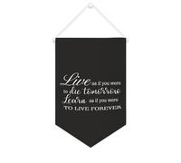 Yelolyio Bannière en toile « Live As If You Were to Die Tomorrow » - À suspendre au mur - Décoration murale pour salon, chambre à coucher, bureau, cadeaux de vacances - 25,4 x 38,1 cm