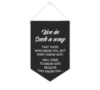 Yelolyio Bannière en toile « Live in such A Way That That Who Know You » - À suspendre au mur - Décoration murale - Œuvre d'art pour salon, chambre à coucher, bureau, cadeaux de vacances - 25,4 x 38,1