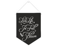 Yelolyio Bannière en toile « Live Life In Full Bloom » - 25,4 x 30,5 cm - À suspendre au mur - Décoration murale pour chambre à coucher, chambre d'enfant, décoration d'intérieur