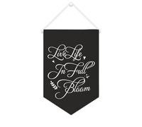 Yelolyio Bannière en toile « Live Life In Full Bloom » - 25,4 x 38,1 cm - À suspendre au mur - Décoration murale pour chambre à coucher, chambre d'enfant, décoration d'intérieur