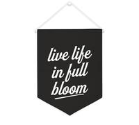 Yelolyio Bannière en toile « Live Life in Full Bloom » - À suspendre au mur - Décoration d'intérieur - Pour salon, chambre à coucher, bureau, cadeaux de vacances - 30,5 x 40,6 cm