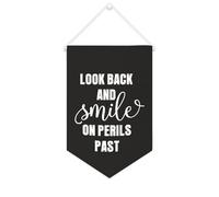 Yelolyio Bannière en toile « Look Back And Smile on Perils past » à suspendre au mur - Décoration murale pour salon, chambre à coucher, bureau, cadeaux de vacances - 25,4 x 38,1 cm