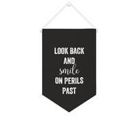 Yelolyio Bannière en toile « Look Back And Smile on Perils past » à suspendre au mur - Décoration murale pour salon, chambre à coucher, bureau, cadeaux de vacances - 25,4 x 38,1 cm