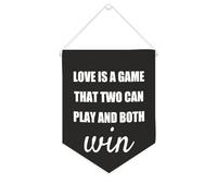 Yelolyio Bannière en toile « Love Is A Game That Two Can Play And Both Win » - À suspendre au mur - Décoration murale pour salon, chambre à coucher, bureau, cadeaux de vacances - 25,4 x 30,5 cm