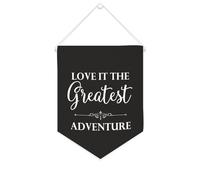 Yelolyio Bannière en toile Love It The Greatest Adventure - 25,4 x 30,5 cm - À suspendre au mur - Décoration murale pour chambre à coucher, chambre d'enfant, décoration d'intérieur