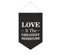 Yelolyio Bannière en toile Love It The Greatest Adventure - 25,4 x 38,1 cm - Drapeau de motivation à suspendre au mur - Décoration murale pour chambre à coucher, chambre d'enfant - Décoration