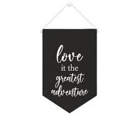 Yelolyio Bannière en toile Love It The Greatest Adventure à suspendre au mur - Décoration murale pour salon, chambre à coucher, bureau, cadeaux de vacances - 25,4 x 38,1 cm