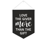 Yelolyio Bannière en toile « Love The Giver More Than The Gift » - 30,5 x 40,6 cm - À suspendre au mur - Décoration murale pour chambre à coucher, chambre d'enfant, décoration d'intérieur