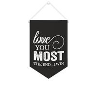 Yelolyio Bannière en toile « Love You Most», « The End I Win » - 25,4 x 38,1 cm - Décoration murale pour chambre à coucher, chambre d'enfant, décoration d'intérieur