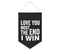 Yelolyio Bannière en toile « Love You Most», « The End I Win » - 25,4 x 38,1 cm - Décoration murale pour chambre à coucher, chambre d'enfant, décoration d'intérieur