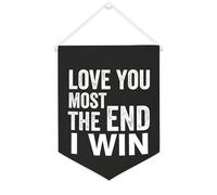 Yelolyio Bannière en toile « Love You Most», « The End I Win » - 30,5 x 40,6 cm - Décoration murale pour chambre à coucher, chambre d'enfant, décoration d'intérieur