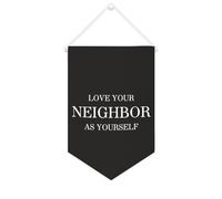 Yelolyio Bannière en toile « Love Your Neighbor As Yourself » - 25,4 x 38,1 cm - Décoration murale pour chambre à coucher, chambre d'enfant, décoration d'intérieur
